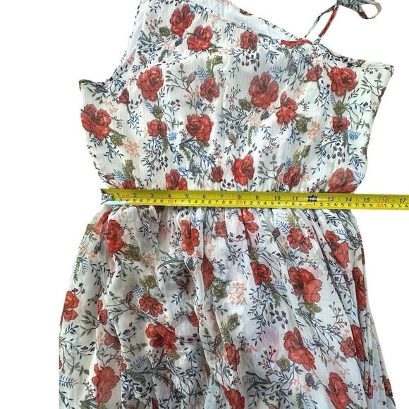 Vintage Abercrombie & Fitch One Shoulder Hi-Low Dress SZ XL Floral Cottagecore - Picture 11 of 16